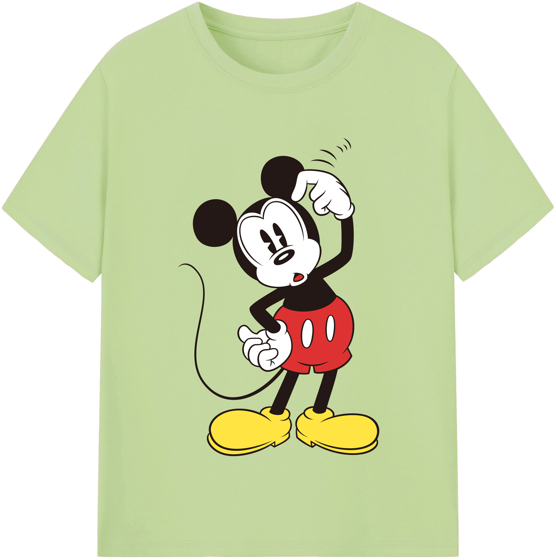 （画像用） ミッキーマウス Mickey Mouse 綿100％半袖Tシャツ（フロントプリント）